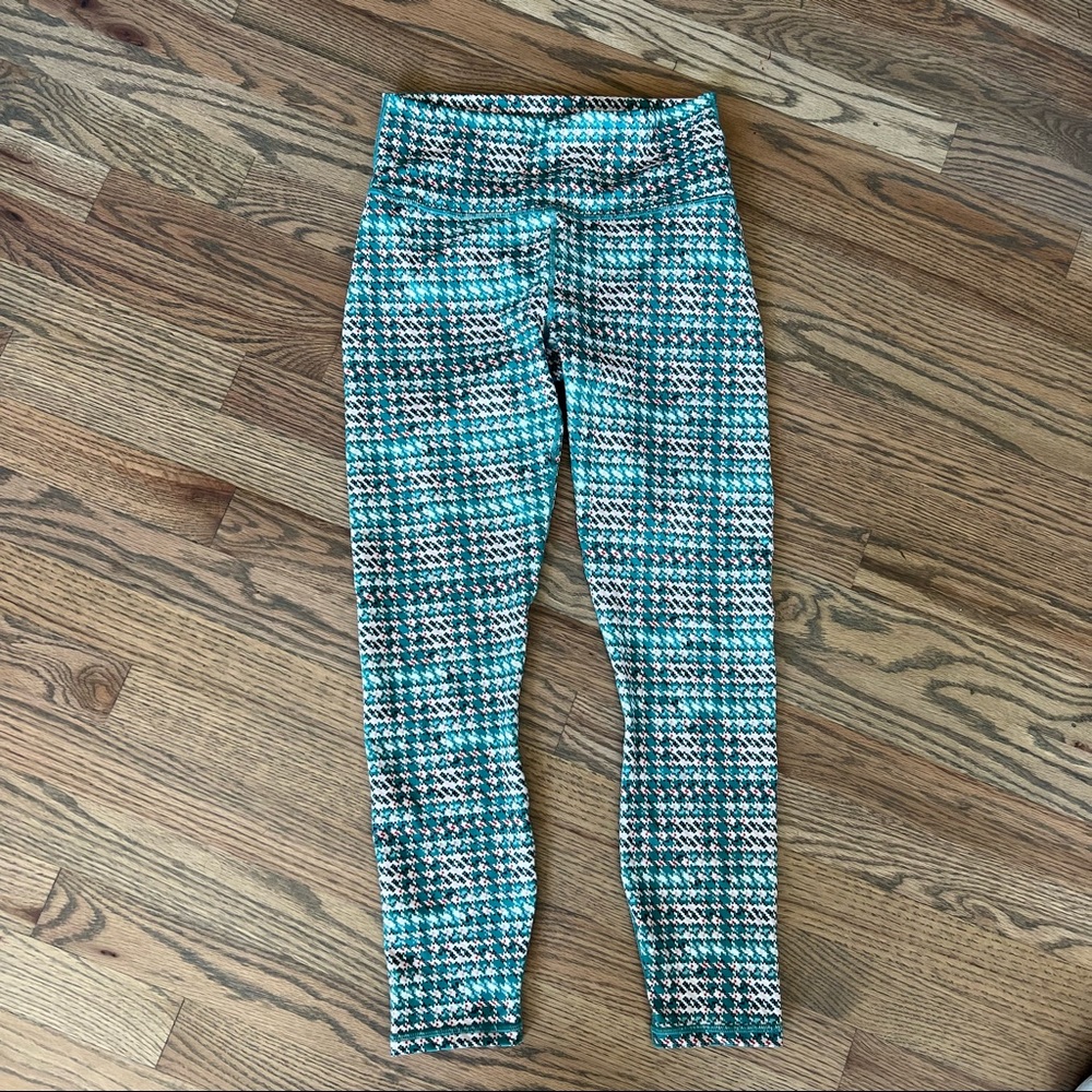 PowerHold by Fabletics Women’s Green-Checkered Athletic Leggings (Size: 4S)